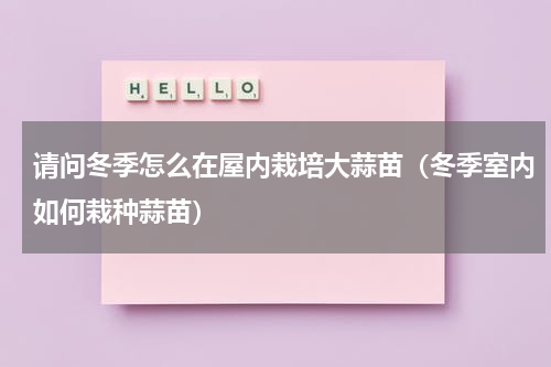 请问冬季怎么在屋内栽培大蒜苗(冬季室内如何栽种蒜苗)